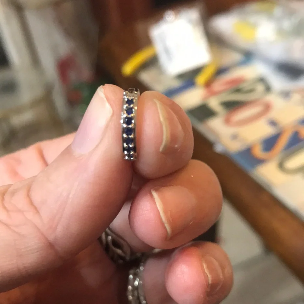 Elegant Silver and Blue Women's Earrings - Picture 3 of 4